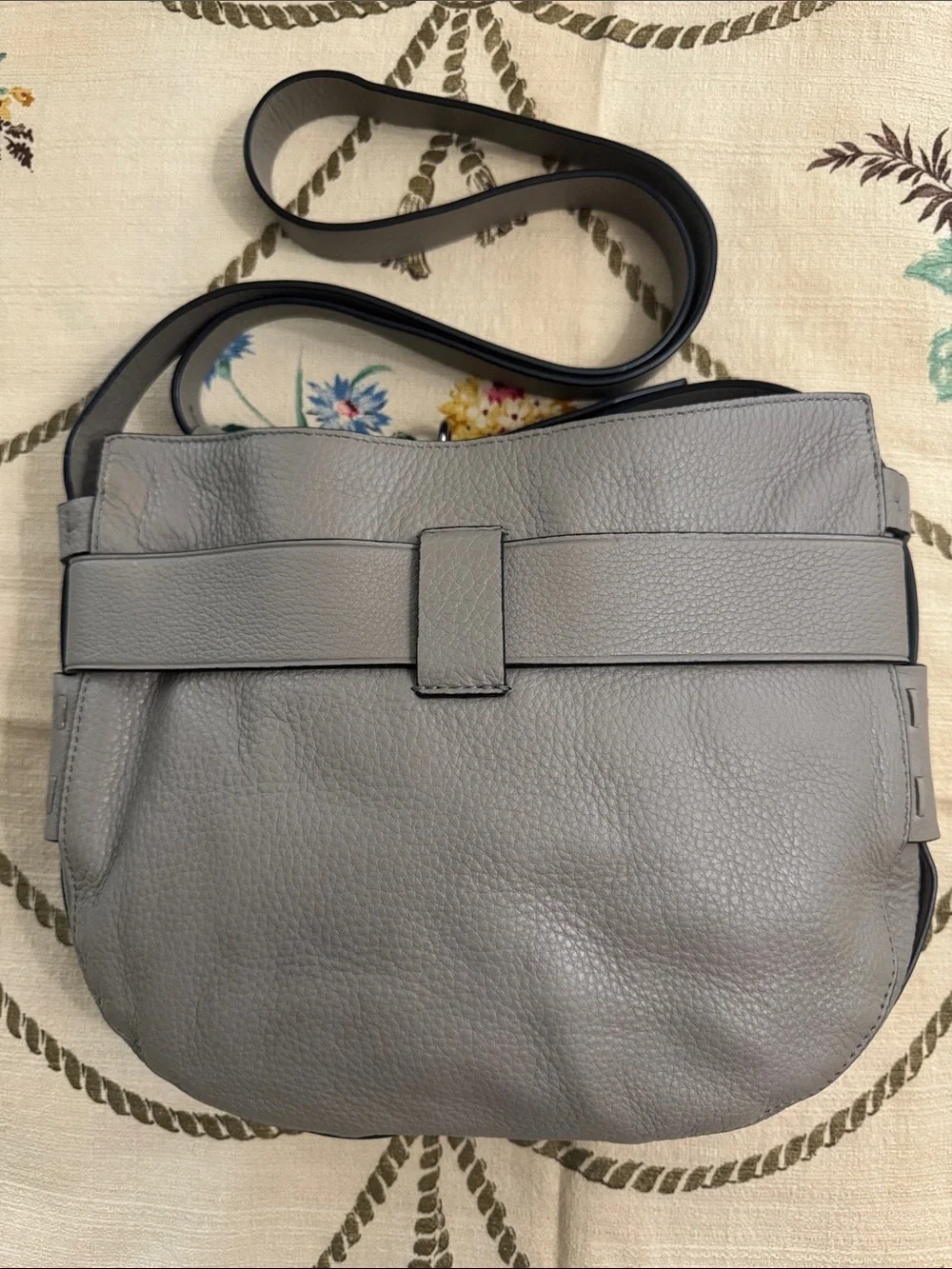 Tory Burch Gemini Link Hobo Large Shoulder Crossbody Bag Purse French Gray